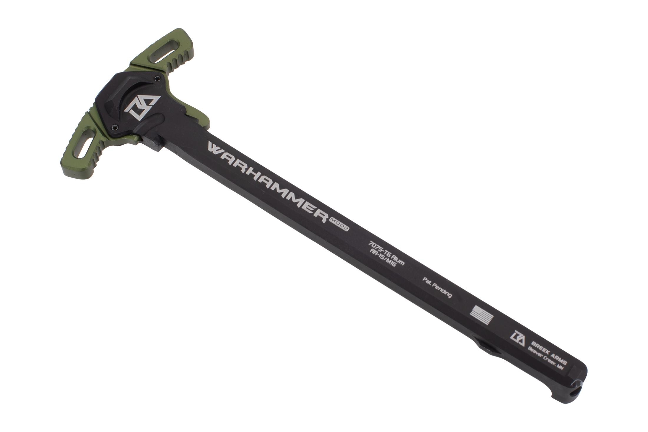Breek Arms Warhammer  Mod2 Micro Latch AR-15 Ambidextrous Charging Handle - Ranger Green